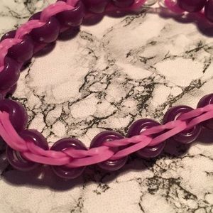 Purple beads with pink bands